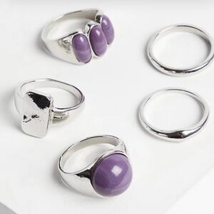 Torrid Silver and Purple Ring Collection Size 11
